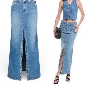 Wrangler + STAUD Womens Maxi Denim Skirt Size 26